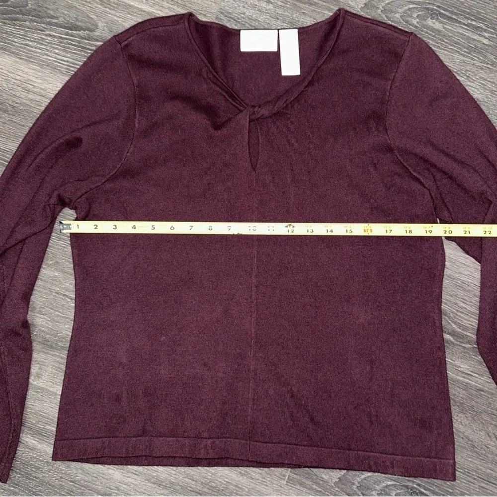 liz claiborne XL Long Sleeve Shirt With Detail At Neckline